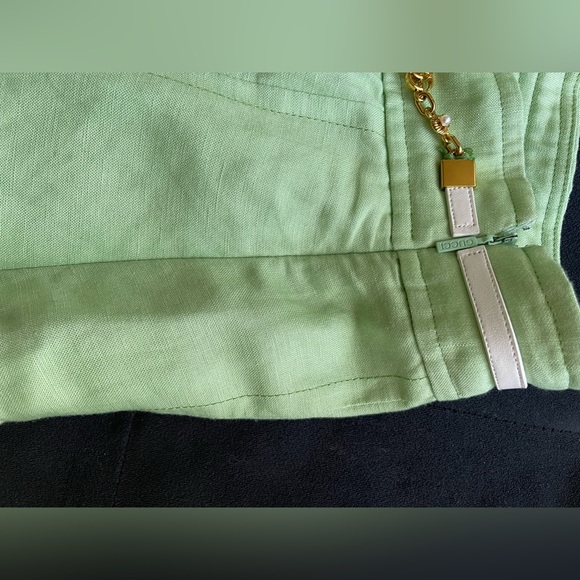 Gucci Green Viscose & Linen Pleated Skirt pre-owned size S - Picture 10 of 11